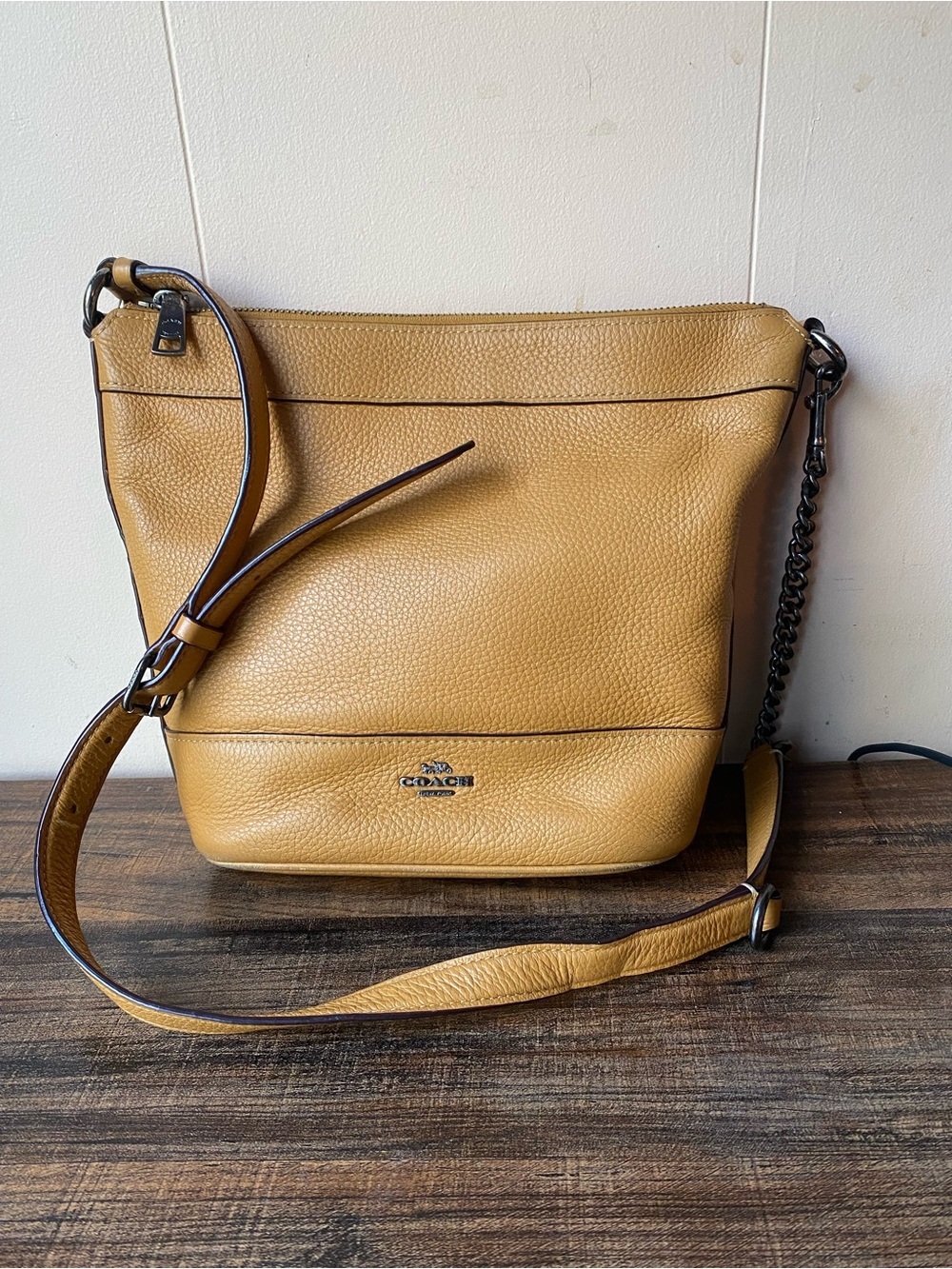 Coach Pebbled Leather Bucket Bag